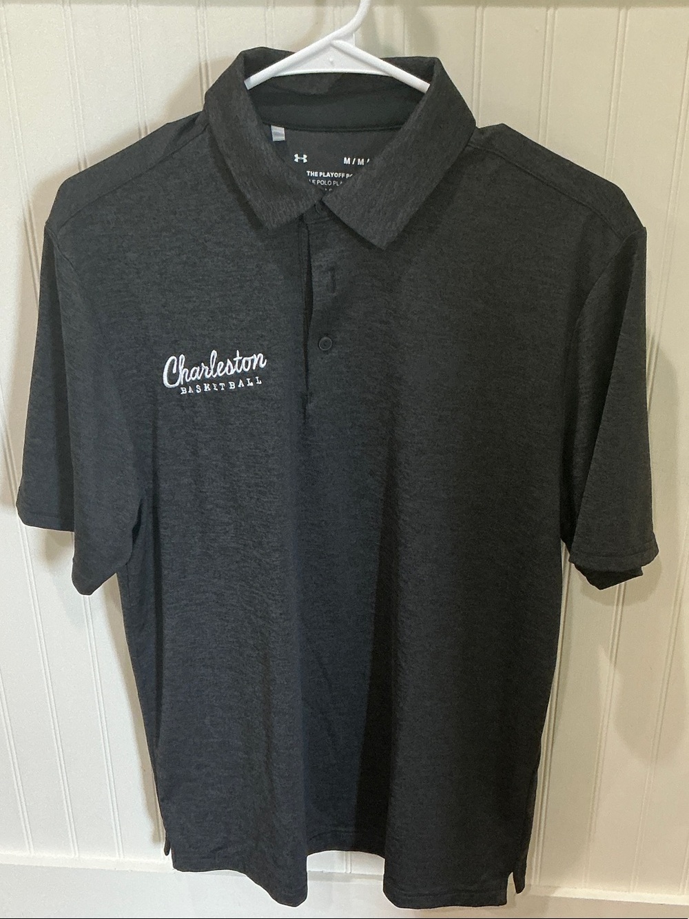 Under Armour Men's Charcoal Gray Charleston Basketball Polo